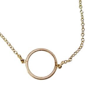 Vintage Circle Necklace Gold Tone 6" Simple Jewelry